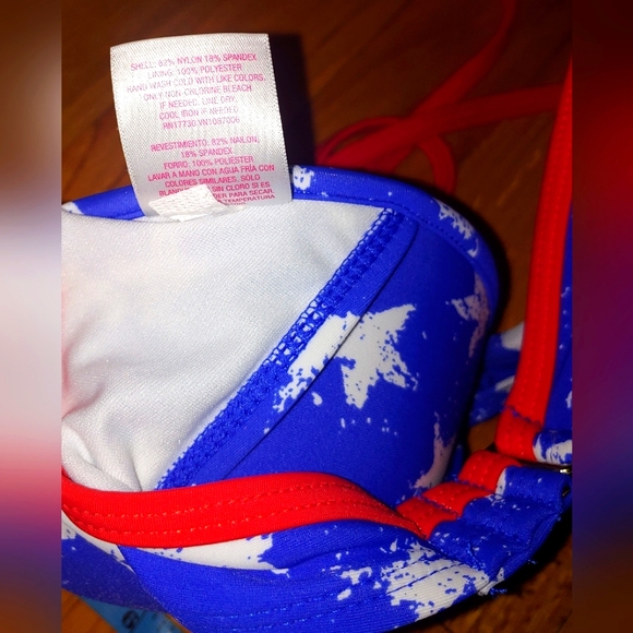 Stars Push-Up Halter Bikini Top Patriotic July 4th Swim Xhilaration SMALL - Picture 11 of 12